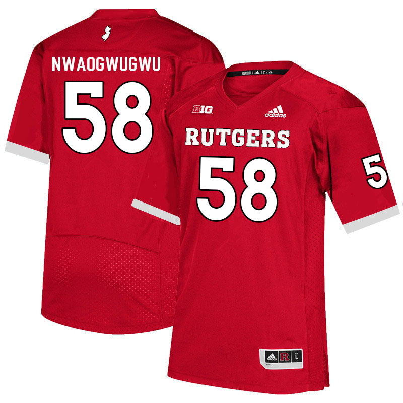 Men #58 David Nwaogwugwu Rutgers Scarlet Knights College Football Jerseys Sale-Scarlet